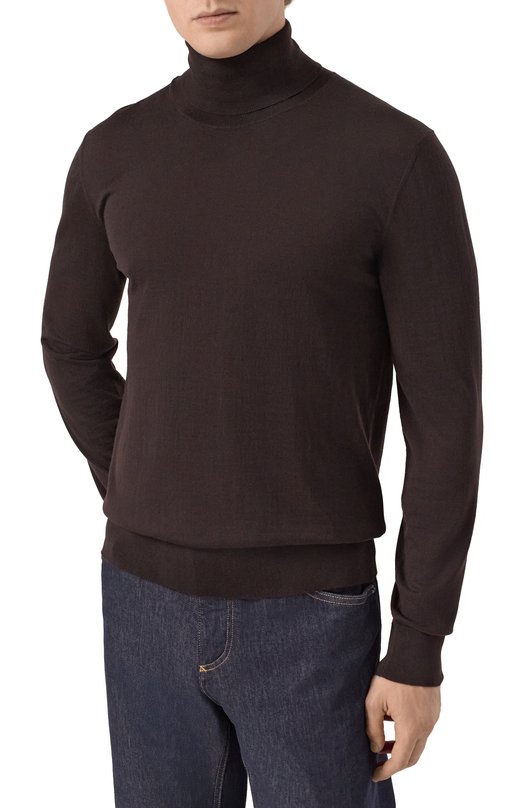 Шерстяная водолазка Dolce & Gabbana GXW05T/JCVZS Коричневый  GXW05T/JCVZS Фото 3