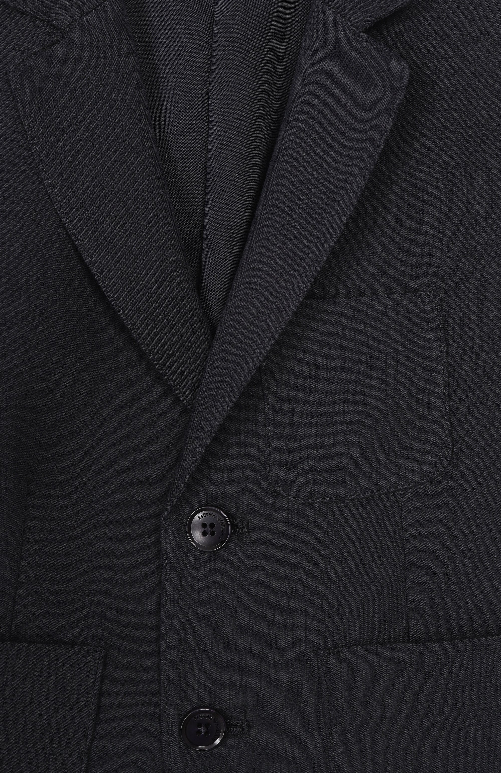 Пиджак из вискозы и хлопка EMPORIO ARMANI темно-синего цвета по цене 63200 руб., арт. EB000906/AF21040, фото 3 Пиджак из вискозы и хлопка EMPORIO ARMANI, арт. EB000906/AF21040, фото 3