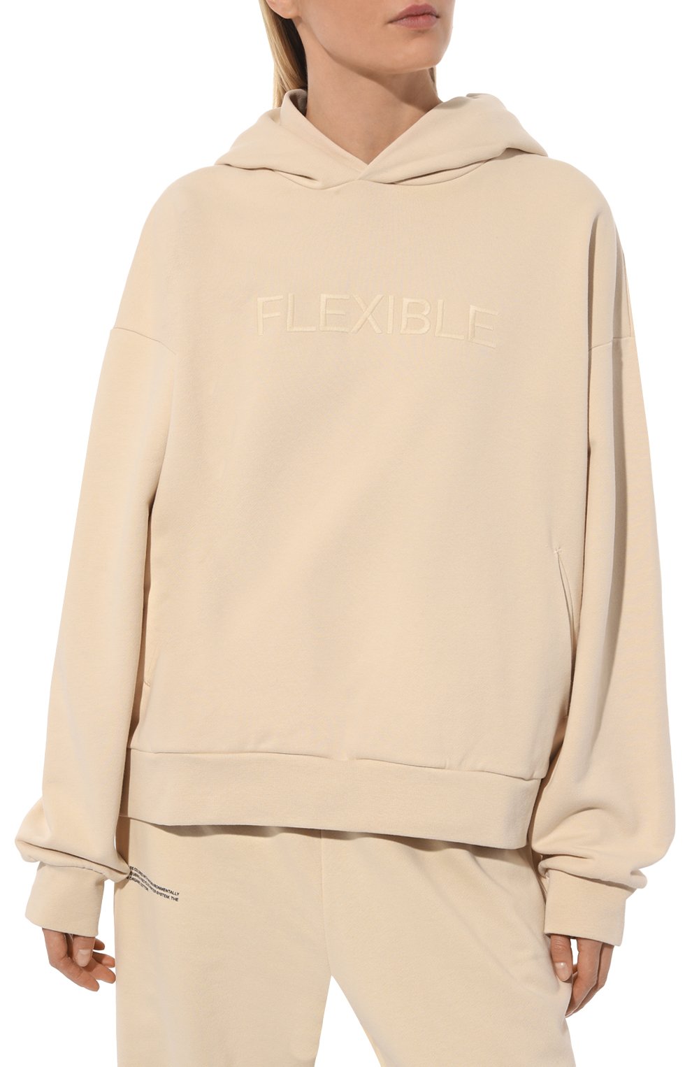 Хлопковое худи PANGAIA бежевого цвета по цене 9575 руб., арт. Organic Cotton Flexible Hoodie, фото 3 Хлопковое худи PANGAIA, арт. Organic Cotton Flexible Hoodie, фото 3