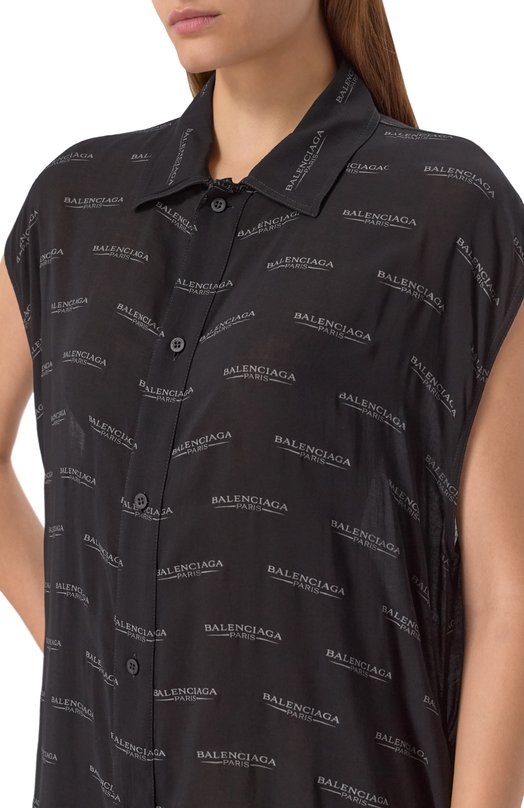 Платье из вискозы Balenciaga 831220/TSLA1 Чёрный  831220/TSLA1 Фото 5