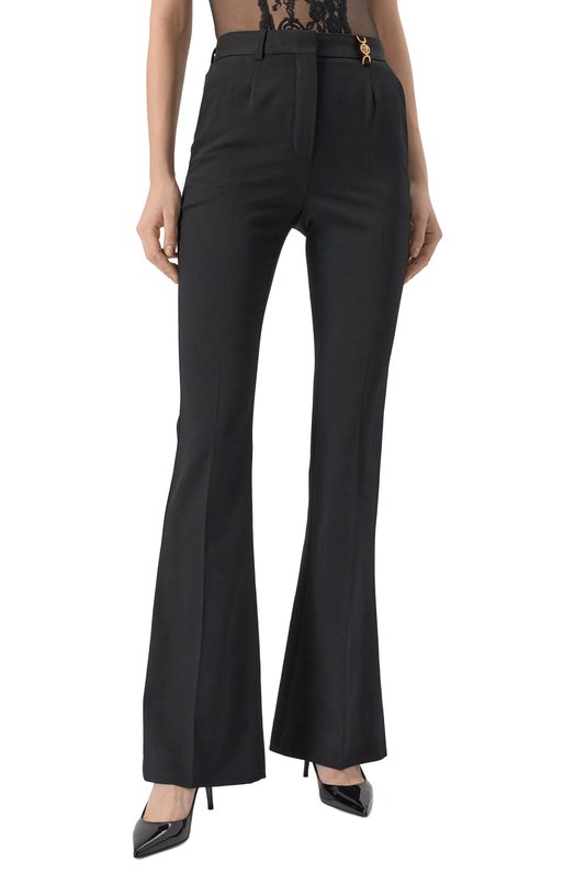 Шерстяные брюки Versace 1013158/1A04649 Чёрный  1013158/1A04649 Фото 3