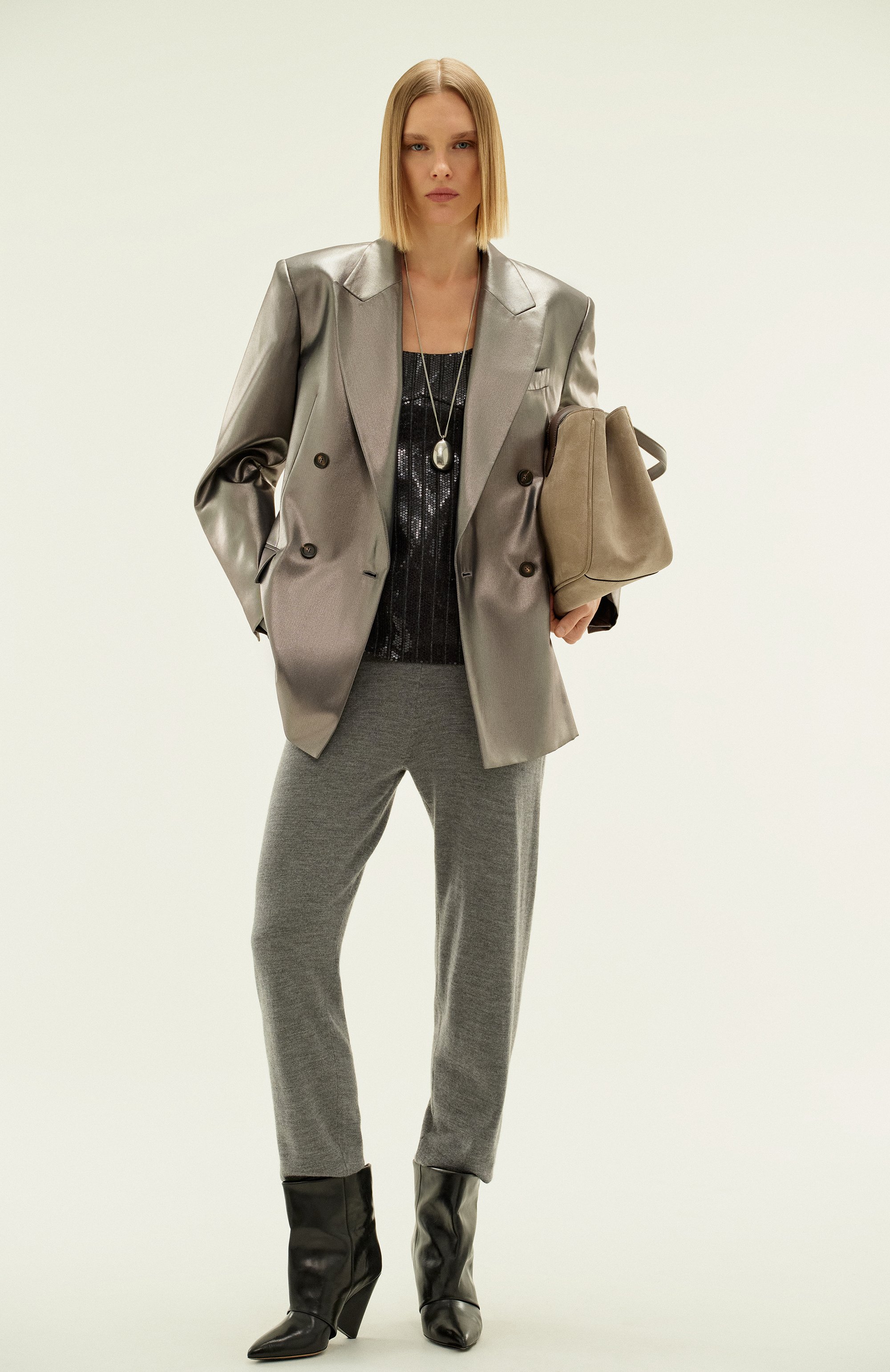 Шерстяной топ с отделкой пайетками BRUNELLO CUCINELLI, арт. ME208HS700, фото 6