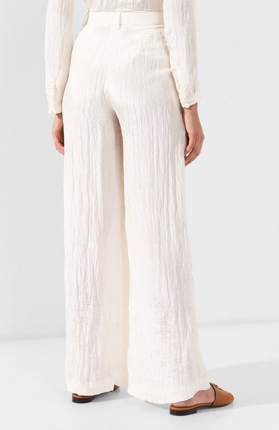 Брюки свободного кроя GIORGIO ARMANI кремового цвета по цене 112000 руб., арт. 9SHPP045/T00M4, фото 4 Брюки свободного кроя GIORGIO ARMANI, арт. 9SHPP045/T00M4, фото 4