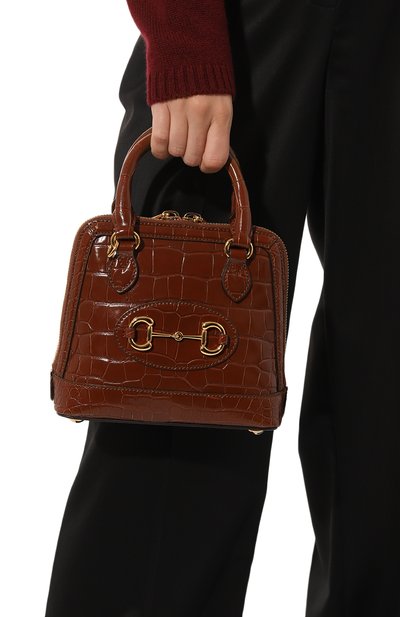 Сумка gucci horsebit 1955 mini из кожи аллигатора GUCCI, арт. 640716 EV40G, фото 2