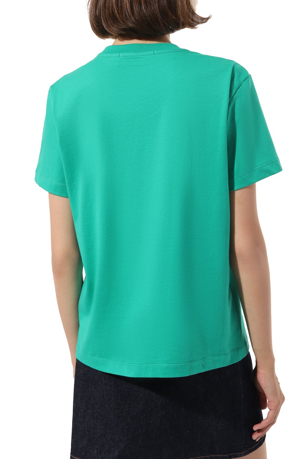 Хлопковая футболка MSGM зеленого цвета по цене 12300 руб., арт. 3541MDM500/237798, фото 4 Хлопковая футболка MSGM, арт. 3541MDM500/237798, фото 4
