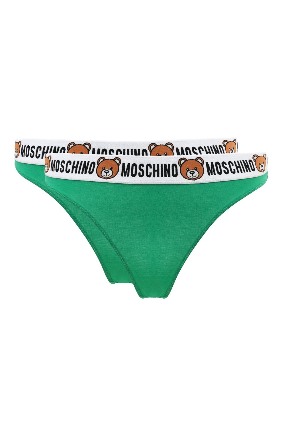 Комплект из двух трусов MOSCHINO зеленого цвета по цене 6585 руб., арт. 231V1/A1385/4402, фото 1 Комплект из двух трусов MOSCHINO, арт. 231V1/A1385/4402, фото 1