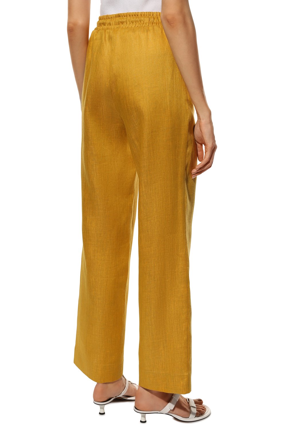 Льняные брюки NOBLE&BRULEE горчичного цвета по цене 41050 руб., арт. NB010222/12, фото 4 Льняные брюки NOBLE&BRULEE, арт. NB010222/12, фото 4
