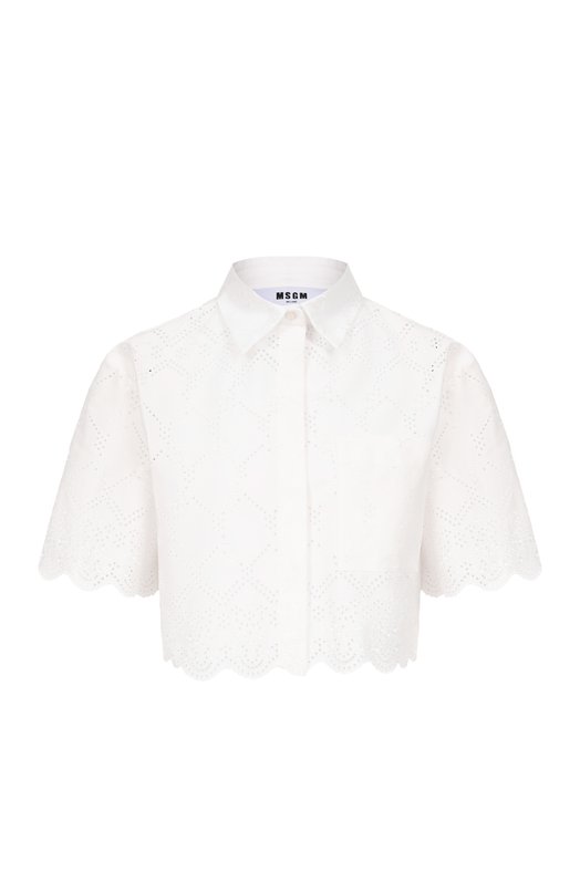 Хлопковая рубашка MSGM 4041MDE16/267122 Белый 4041MDE16/267122