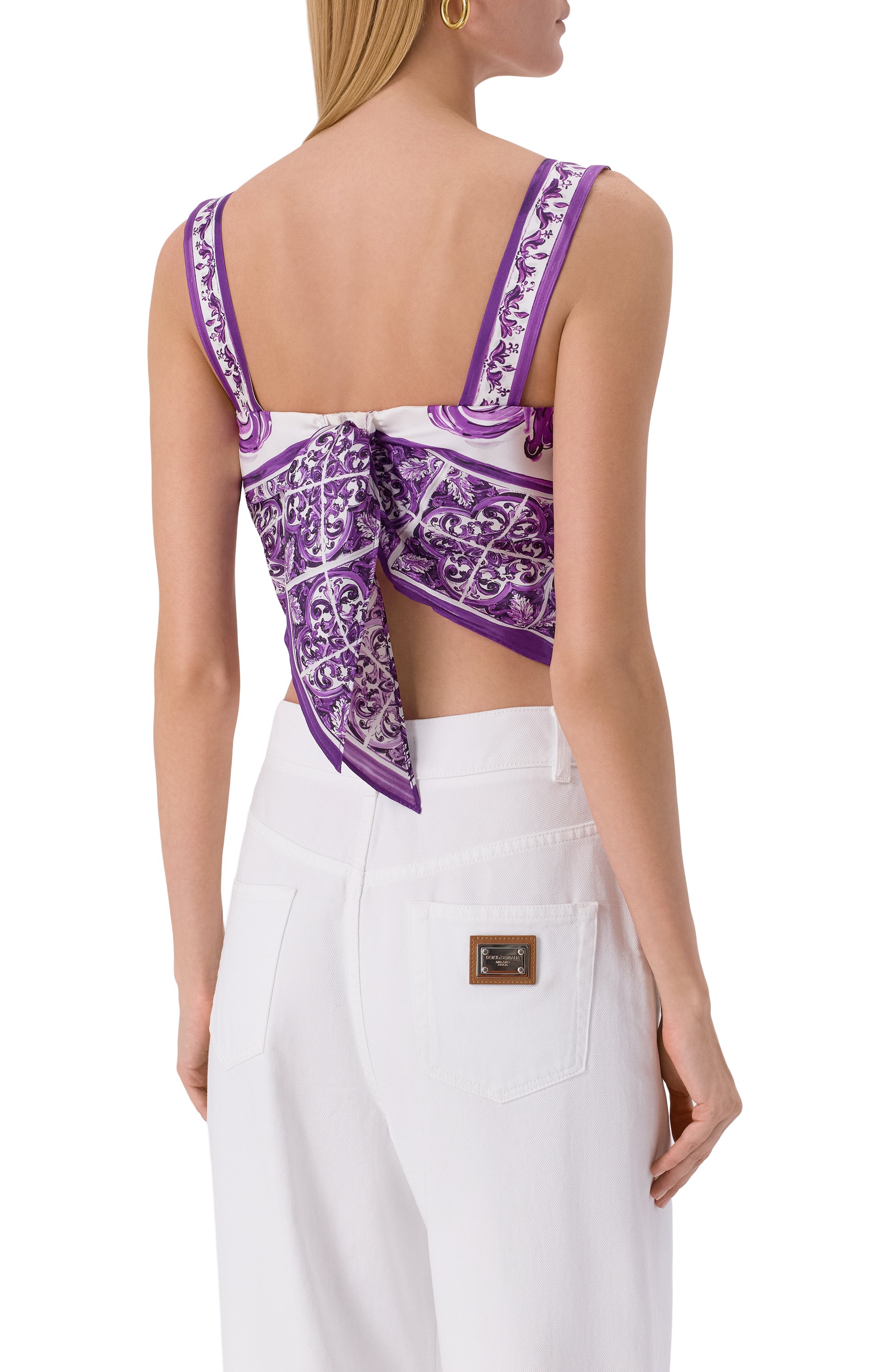 Шелковый топ DOLCE & GABBANA, арт. F7BB0T/HI1T1, фото 4