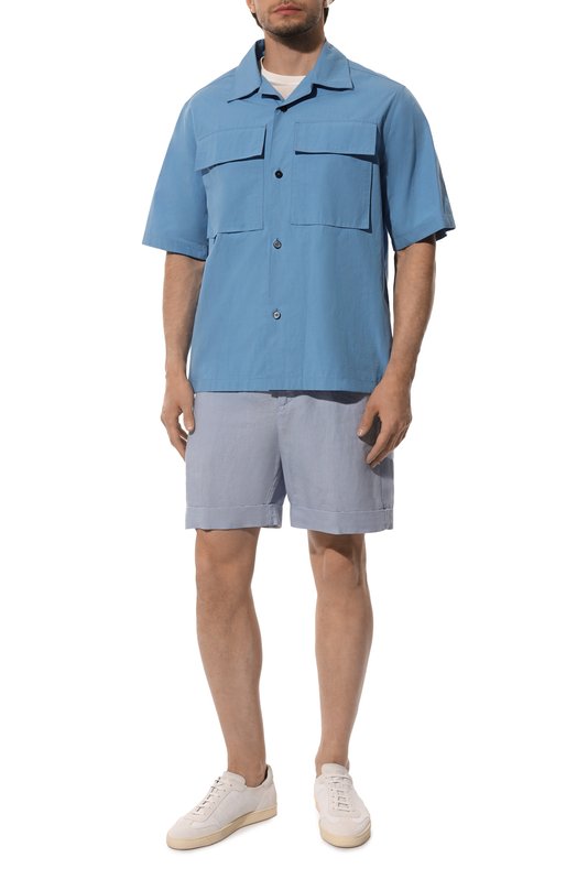 Льняные шорты Canali 95606/SG02985 Голубой  95606/SG02985 Фото 2