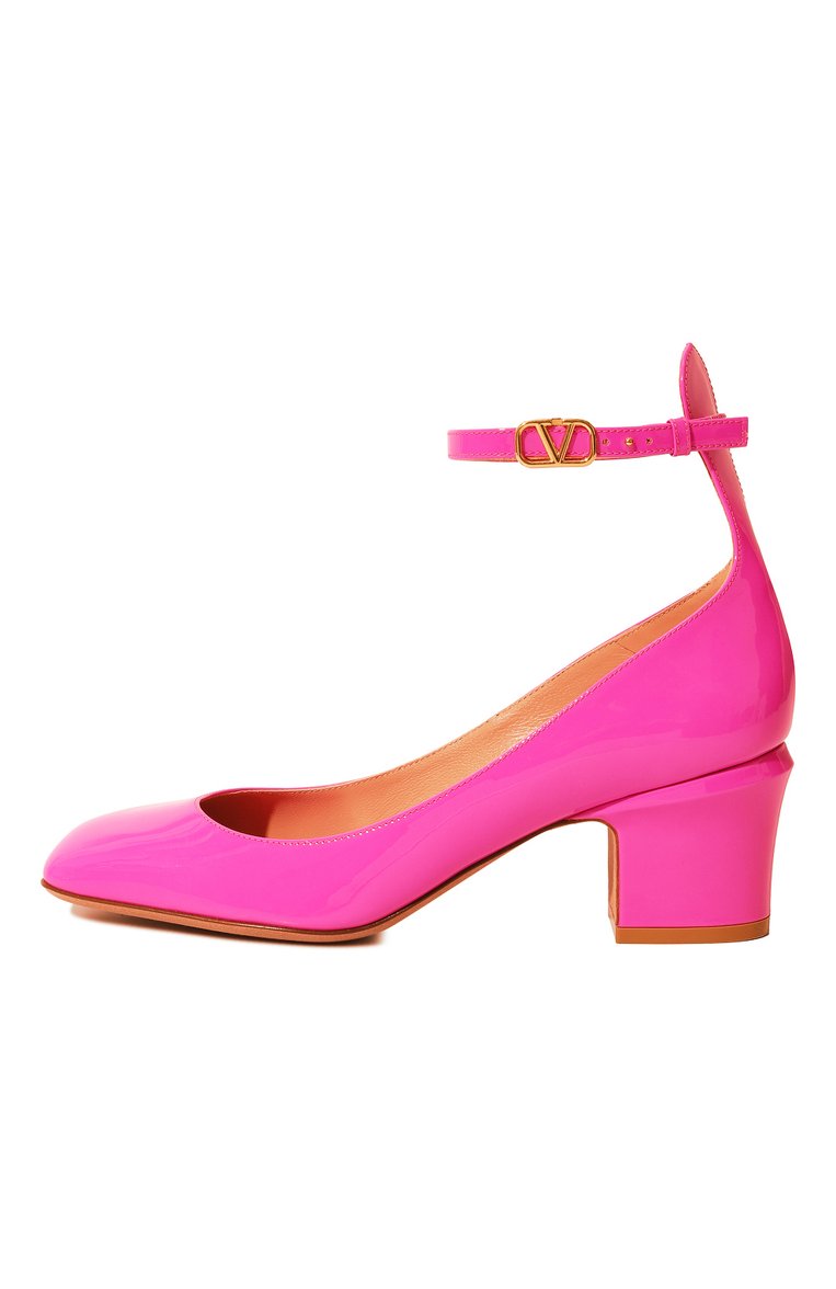 Женские кожаные туфли tan-go VALENTINO фуксия цвета, арт. 2W2S0FW9/VNE | Фото 4 (Материал внутренний: Натуральная кожа; Каблук высота: Средний; Подошва: Плоская; Каблук тип: Устойчивый; Материал внешний: Натуральная кожа)