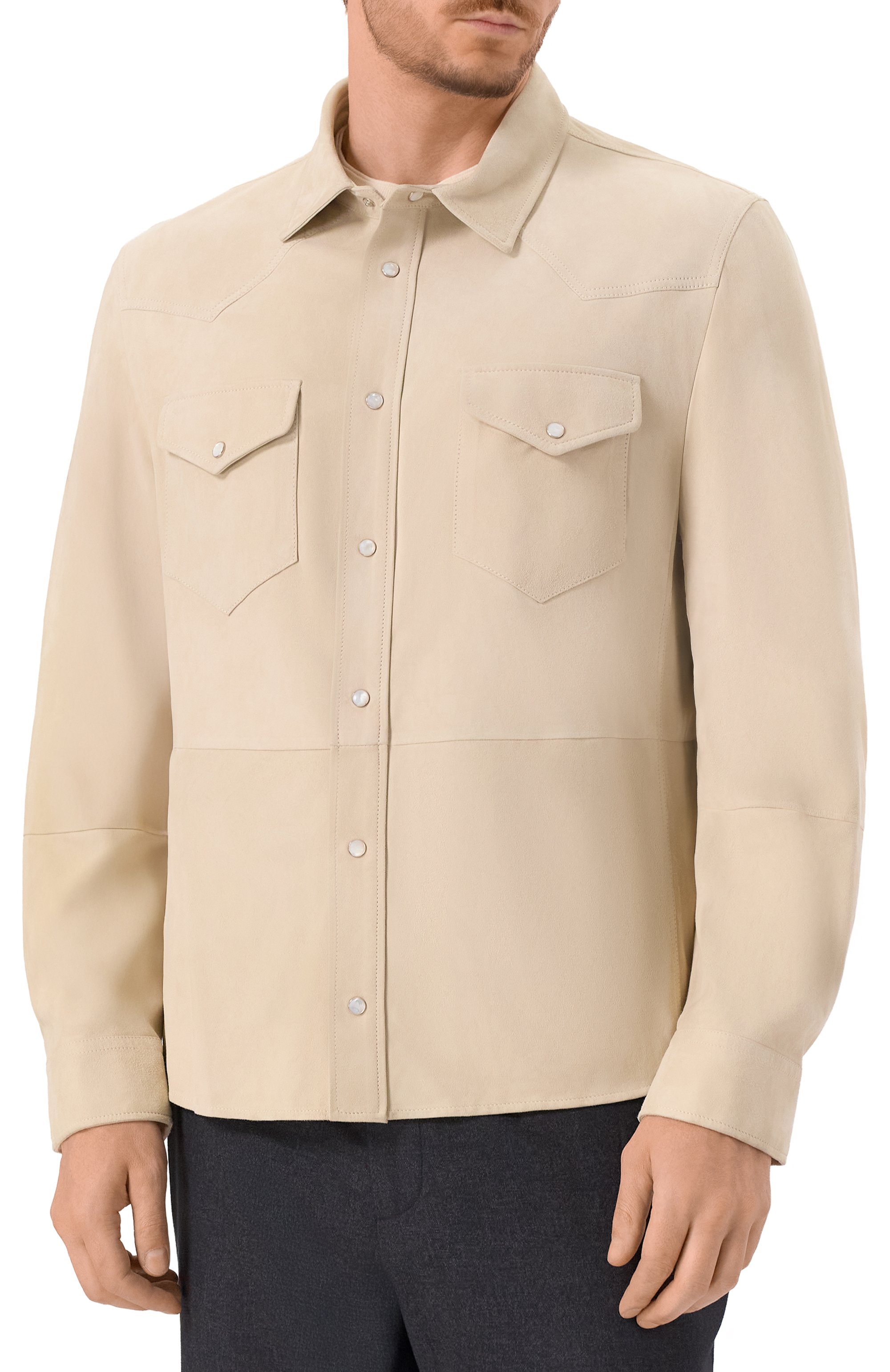 Замшевая куртк�а-рубашка BRUNELLO CUCINELLI, арт. MPCMI1721, фото 3