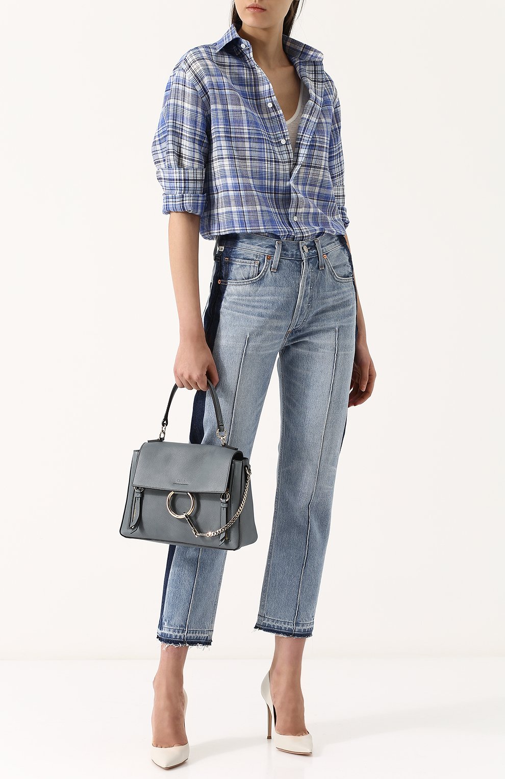 Льняная блуза свободного кроя в клетку RALPH LAUREN, арт. 290707940, фото 2