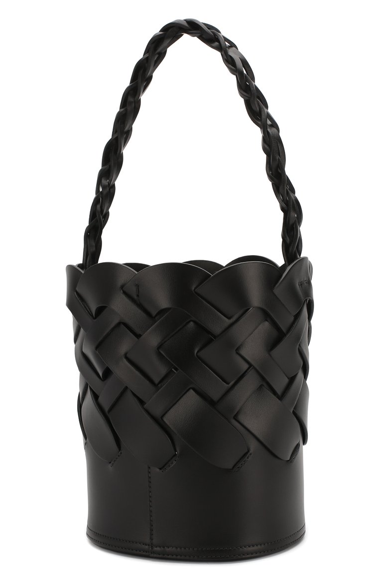 Женская сумка bucket PRADA черного цвета, арт. 1BE049-2DI4-F0002-OOO | Фото 3 (Сумки-технические: Сумки top-handle; Размер: medium; Материал: Натуральная кожа; Материал сплава: Проставлено; Нос: Не проставлено)