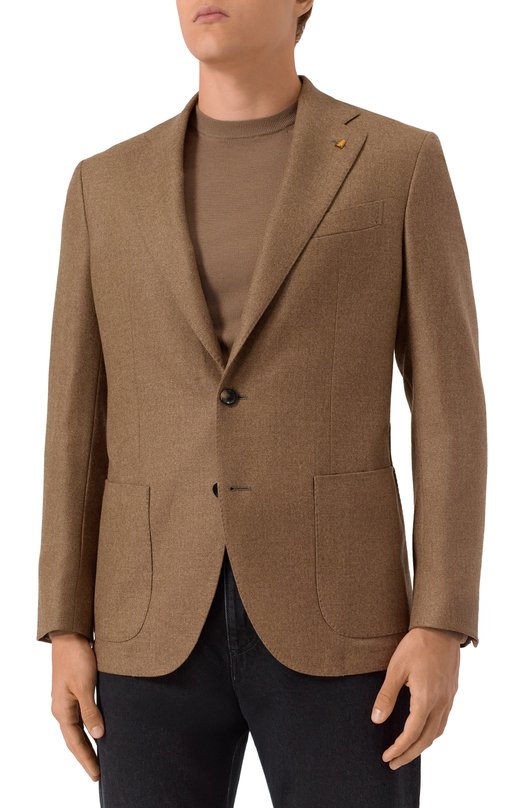 Пиджак из шерсти и кашемира Sartoria Latorre EF74/UG0505 Коричневый  EF74/UG0505 Фото 4