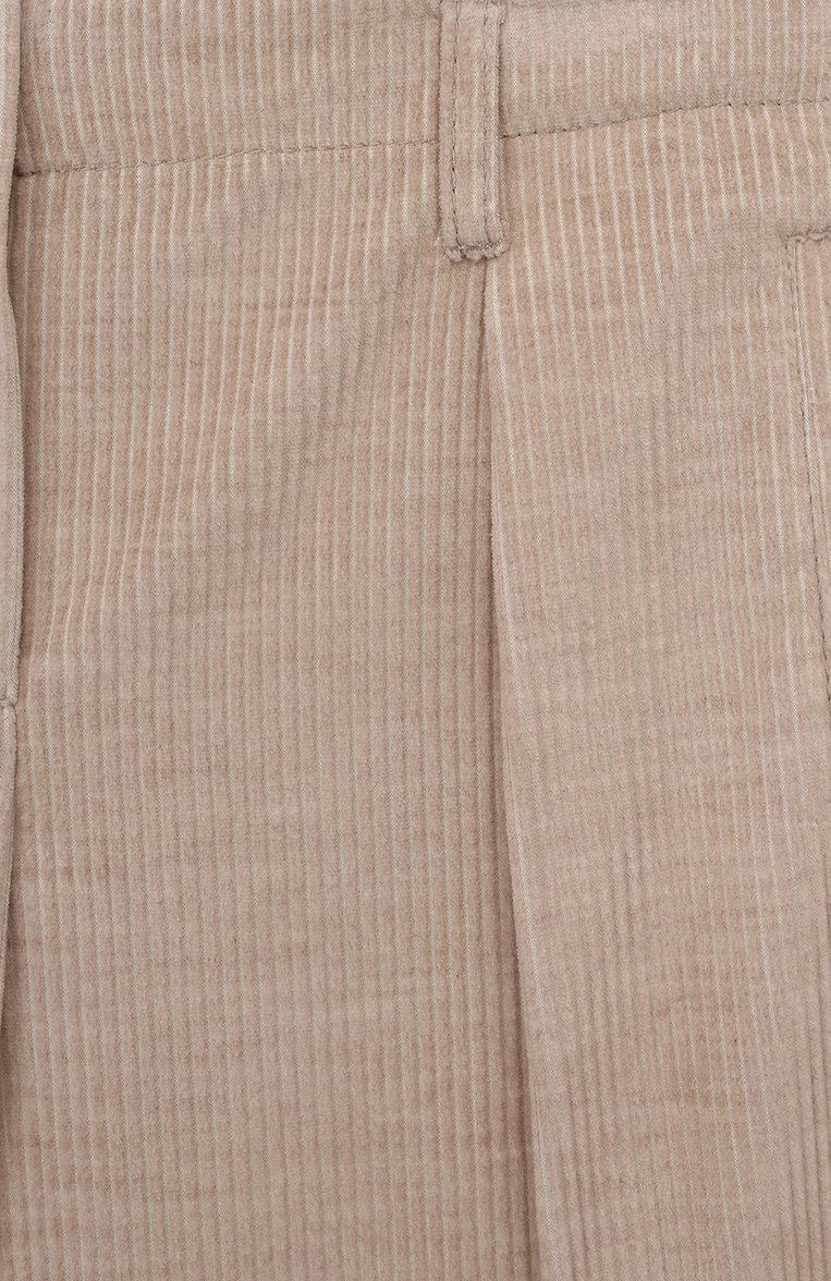Детские хлопковые брюки BRUNELLO CUCINELLI бежевого цвета, арт. BB102P089B | Фото 3 (Случай: Повседневный; Материал сплава: Проставлено; Нос: Не проставлено; Материал внешний: Хлопок)