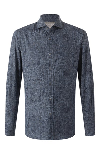 Мужская хлопковая рубашка BRUNELLO CUCINELLI, арт. MY6181718