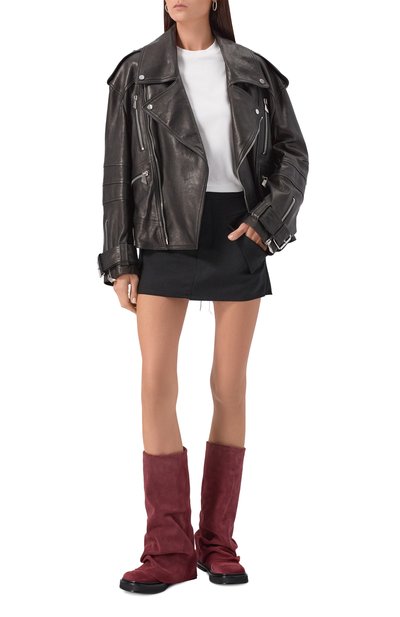 Замшевые сапоги robin THE ATTICO бордового цвета по цене 131000 руб., арт. 251WSH00798/LBT040AA, фото 3 Замшевые сапоги robin THE ATTICO, арт. 251WSH00798/LBT040AA, фото 3