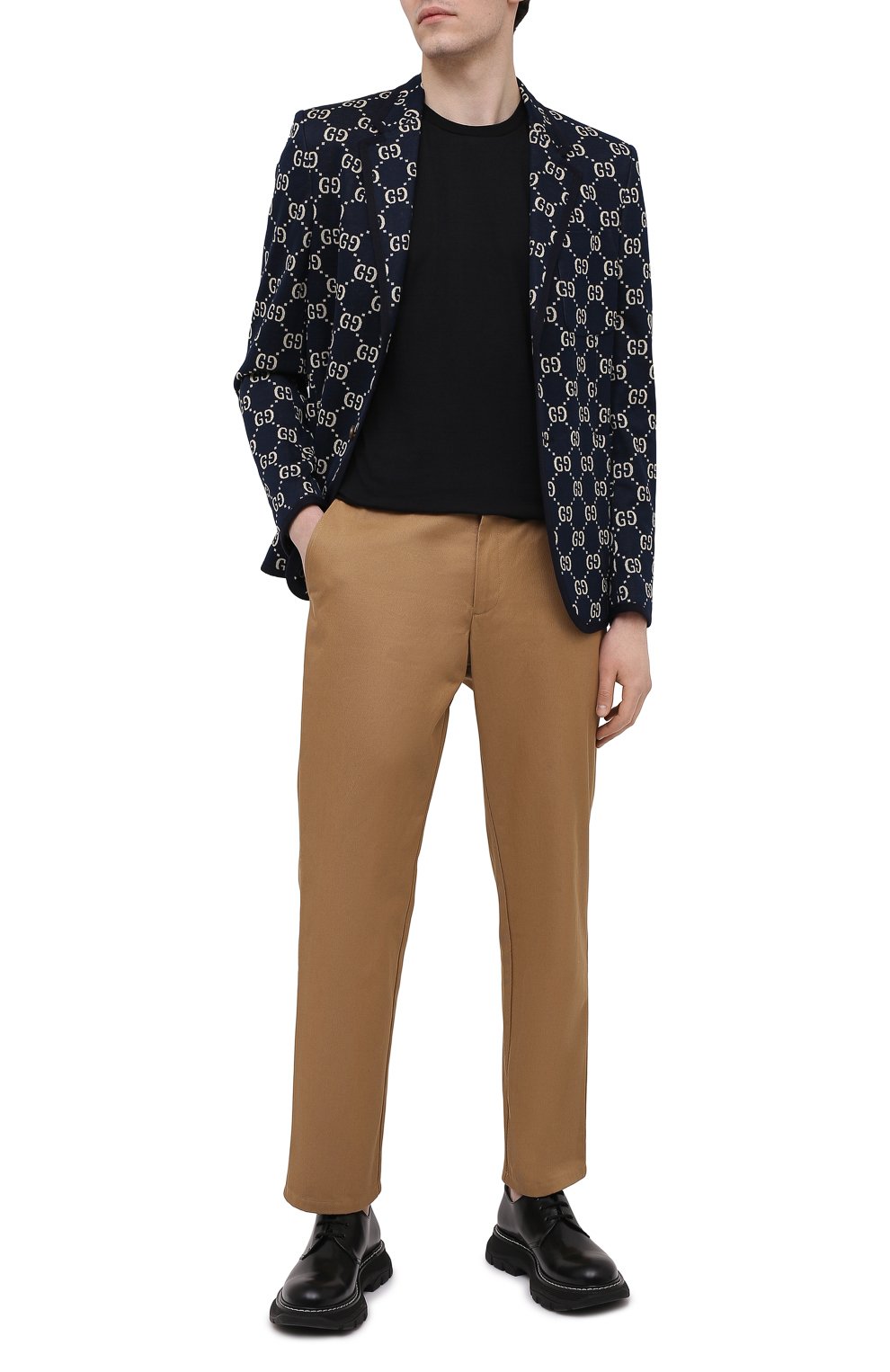 Однобортный хлопковый пиджак с принтом GUCCI, арт. 521889/Z372F, фото 2