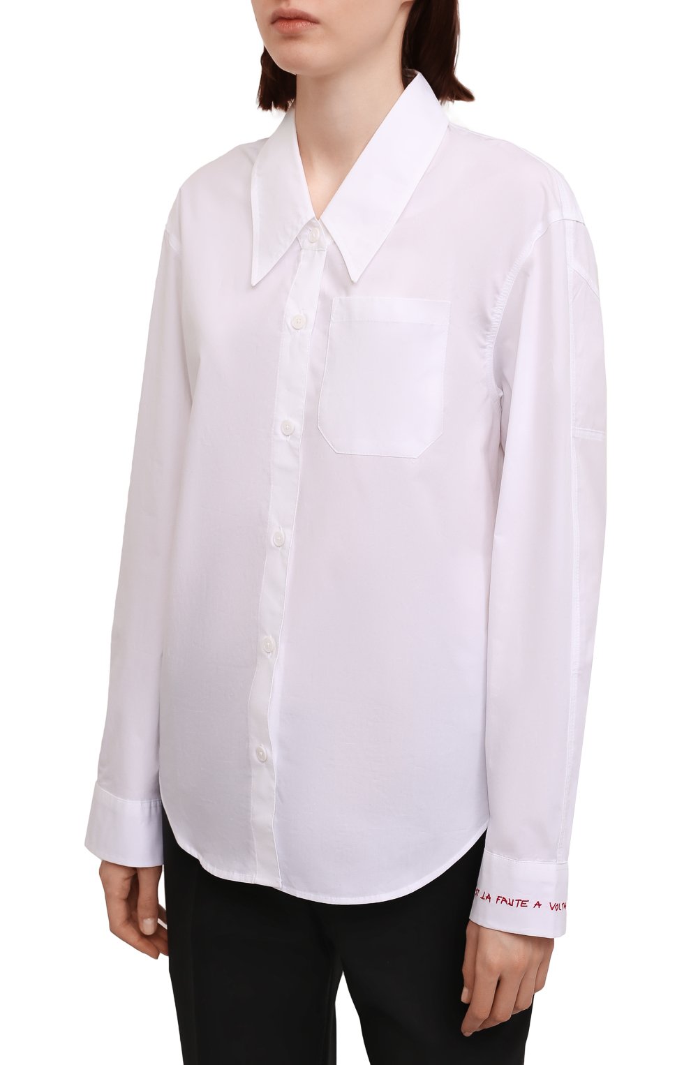 Хлопковая рубашка ZADIG AND VOLTAIRE белого цвета по цене 22100 руб., арт. WWT000007, фото 3 Хлопковая рубашка ZADIG AND VOLTAIRE, арт. WWT000007, фото 3