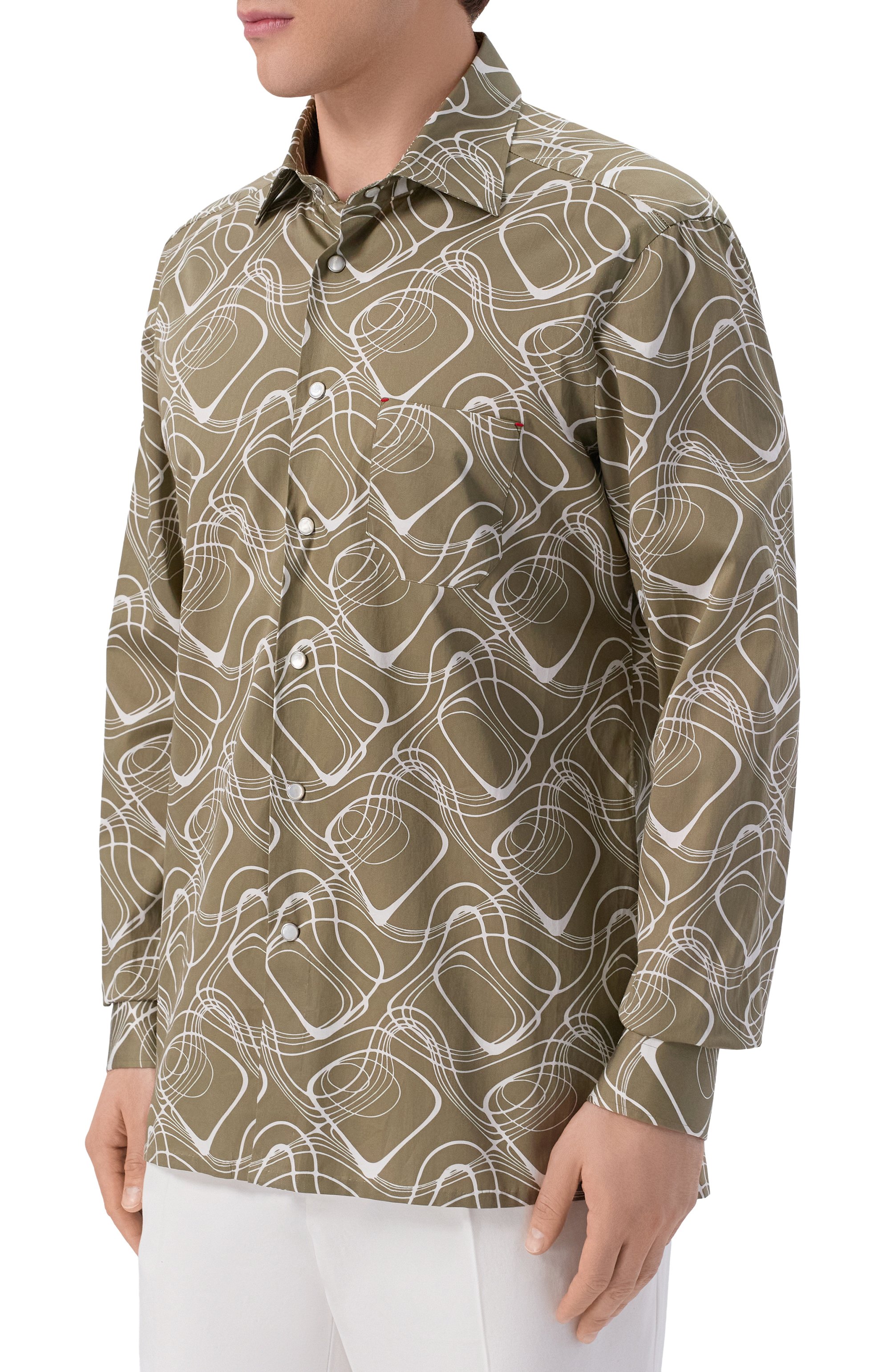 Хлопковая рубашка KITON, арт. UMCNERCH0924808, фото 3