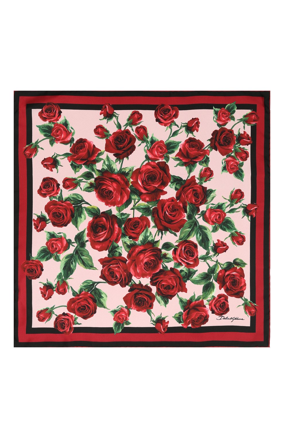 Шелковый платок DOLCE & GABBANA розового цвета по цене 18800 руб., арт. FN093R/GDL51, фото 3 Шелковый платок DOLCE & GABBANA, арт. FN093R/GDL51, фото 3