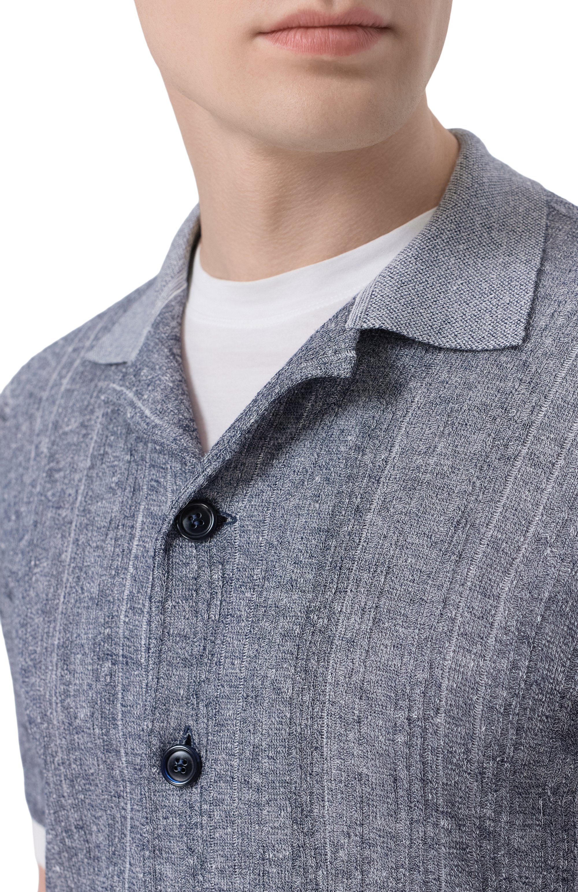 Рубашка изо льна и хлопка BRIONI серого цвета по цене 206500 руб., арт. UMQA0L/PDK12, фото 5 Рубашка изо льна и хлопка BRIONI, арт. UMQA0L/PDK12, фото 5