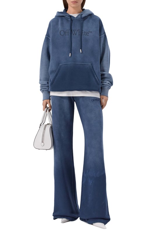Хлопковое худи Off-White 0WBB06DF25FLE002 Синий  0WBB06DF25FLE002 Фото 2