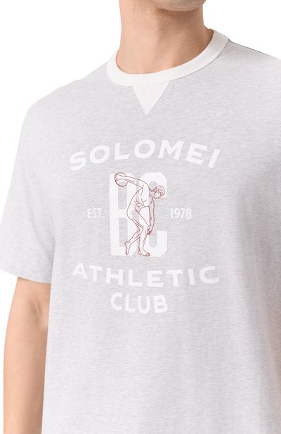 Хлопковая футболка BRUNELLO CUCINELLI светло-серого цвета по цене 75050 руб., арт. M0B131001W, фото 5 Хлопковая футболка BRUNELLO CUCINELLI, арт. M0B131001W, фото 5