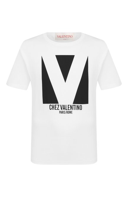 Мужская хлопковая футболка VALENTINO белого цвета по цене 0 руб., арт. 6V3MG16P/AQ9 | Фото 1