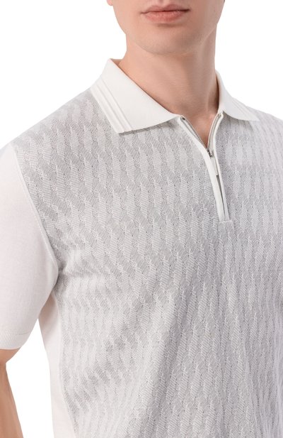 Поло из хлопка и шелка ANDREA CAMPAGNA, арт. SU26C0S310-01/C0S264, фото 5