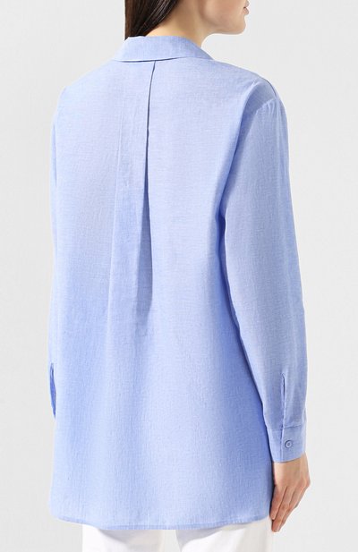 Рубашка из смеси хлопка и льна ESCADA SPORT голубого цвета по цене 34650 руб., арт. 5029169, фото 4 Рубашка из смеси хлопка и льна ESCADA SPORT, арт. 5029169, фото 4