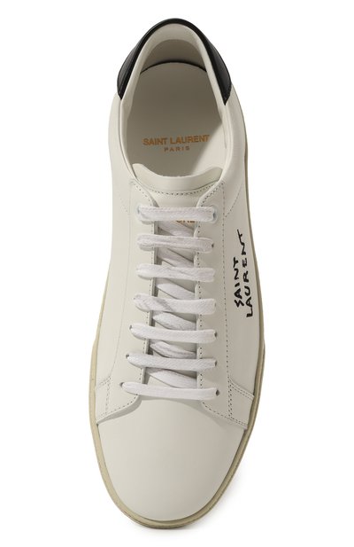 Кожаные кеды court classic sl/06 SAINT LAURENT, арт. 610685/AABEE, фото 4