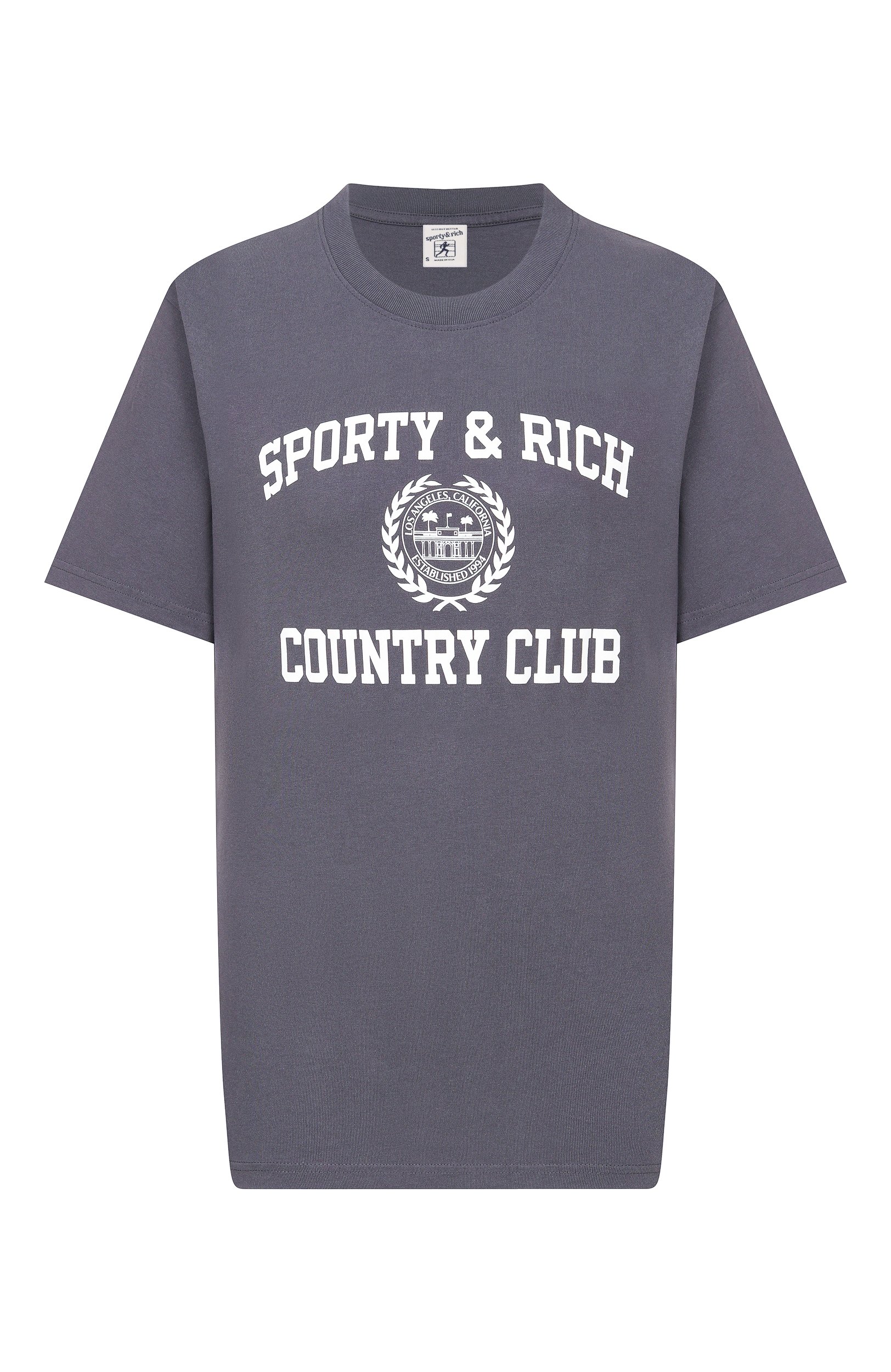Хлопковая футболка SPORTY AND RICH, арт. T0119711218GY25, фото 1
