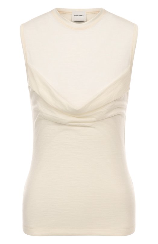 Шерстяной топ Nanushka 0RIEN Кремовый 0RIEN
