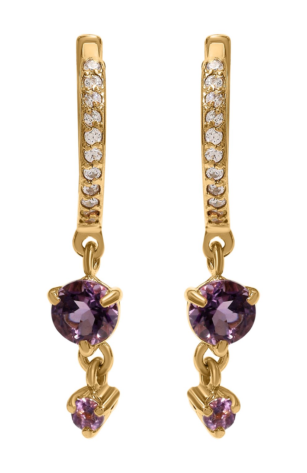 Серьги с аметистом и фианитом MOONKA, арт. ec-err-amt-f, фото 1