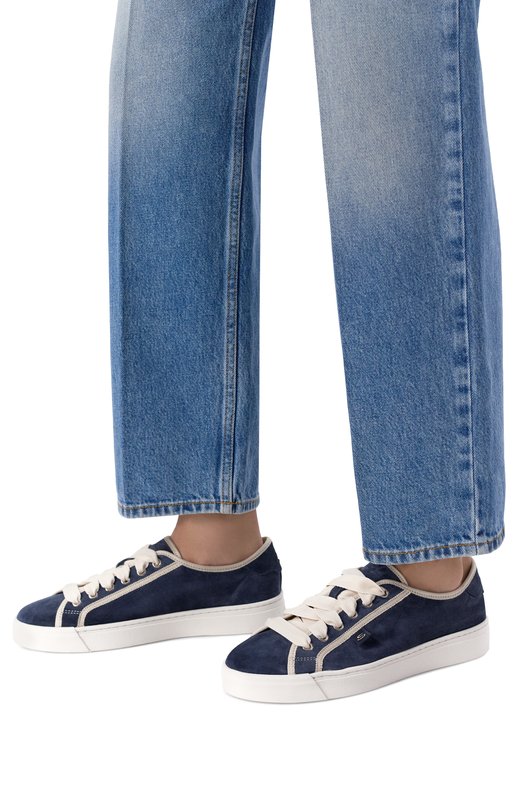 Замшевые кеды Santoni WBGG61468PNNTEYD Синий  WBGG61468PNNTEYD Фото 2