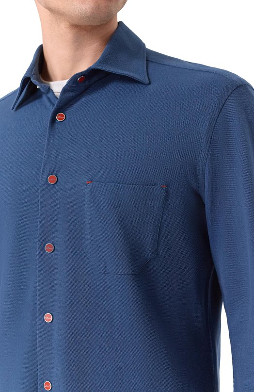 Хлопковая рубашка Kiton UMCNERPH09601 Синий  UMCNERPH09601 Фото 5