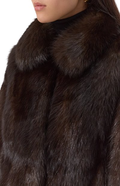 Шуба из соболя MANZONI24 темно-коричневого цвета по цене 3965000 руб., арт. 25M1598-ZFST, фото 5 Шуба из соболя MANZONI24, арт. 25M1598-ZFST, фото 5