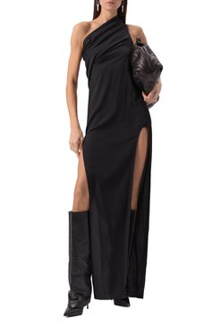 Женское платье RICK OWENS черного цвета, арт. RP01E7509/CC | Фото 2 (Драгоценные камни: Проставлено; Материал внешний: Шелк, Синтетический материал; Длина Ж (юбки, платья, шорты): Макси; Материал сплава: Проставлено; Стили: Гламурный; Рукава: Без рукавов; Женское Кросс-КТ: Платье-одежда; Случай: Вечерний)