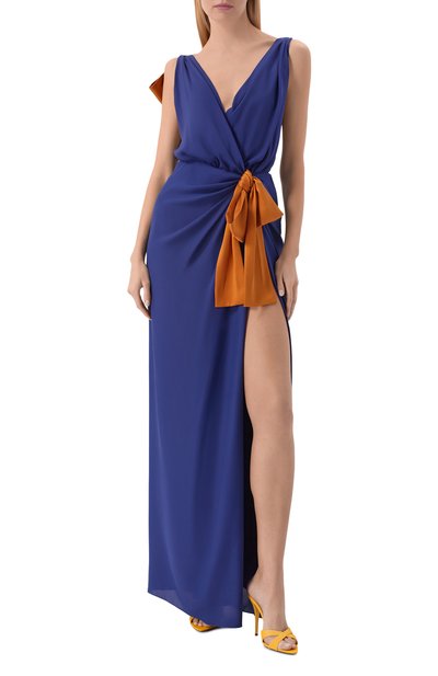 Шелковое платье SAINT LAURENT, арт. 858262/Y1L27, фото 2