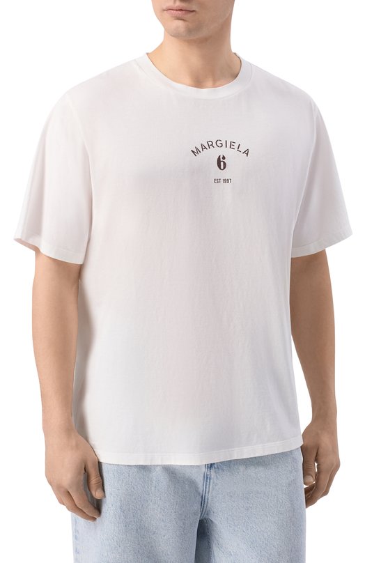 Хлопковая футболка MM6 SH2GC0038/M20048 Белый  SH2GC0038/M20048 Фото 3