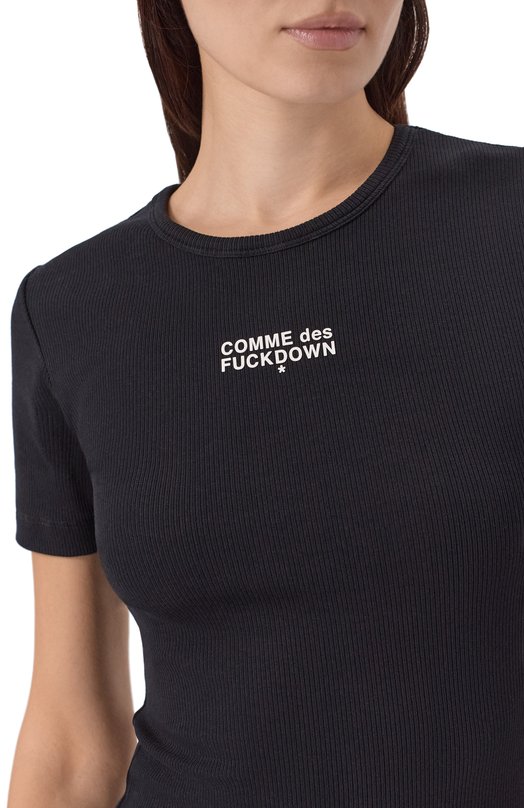 Хлопковое платье Comme des Fuckdown CFABW01611 Чёрный  CFABW01611 Фото 5