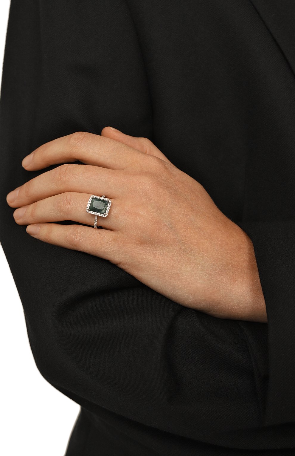 Кольцо-багет с моховым агатом SECRETS JEWELRY, арт. КБМАС00329, фото 2