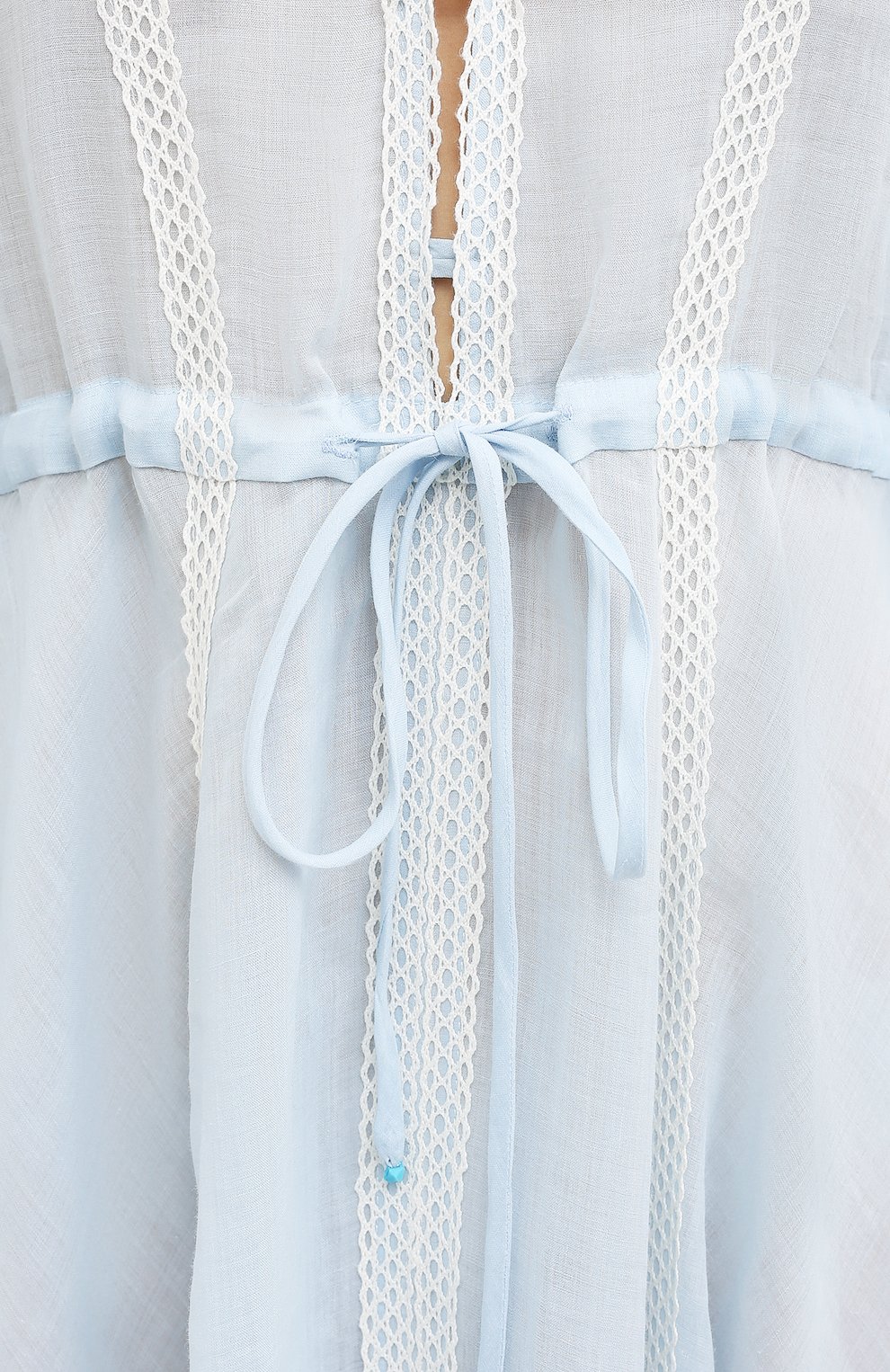 Льняное платье A MERE CO голубого цвета по цене 66800 руб., арт. AMC-RSS21-02BW, фото 5 Льняное платье A MERE CO, арт. AMC-RSS21-02BW, фото 5