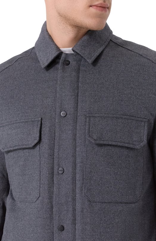 Куртка-рубашка из шерсти и вискозы Duno AMLET/PRAT0 Серый  AMLET/PRAT0 Фото 5