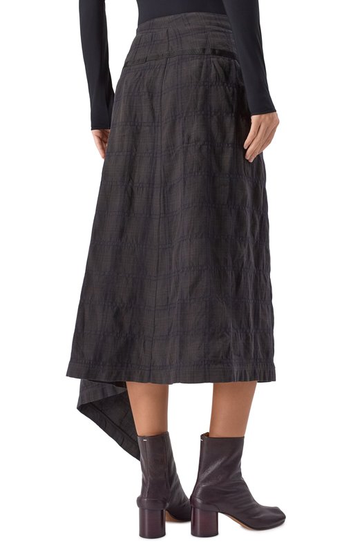 Юбка из шерсти и хлопка Andrea Ya'aqov 25WT0K28/C0TT0N W00L Коричневый  25WT0K28/C0TT0N W00L Фото 4