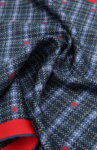 Шелковый платок GUCCI синего цвета по цене 18720 руб., арт. 649644/4G001, фото 2 Шелковый платок GUCCI, арт. 649644/4G001, фото 2