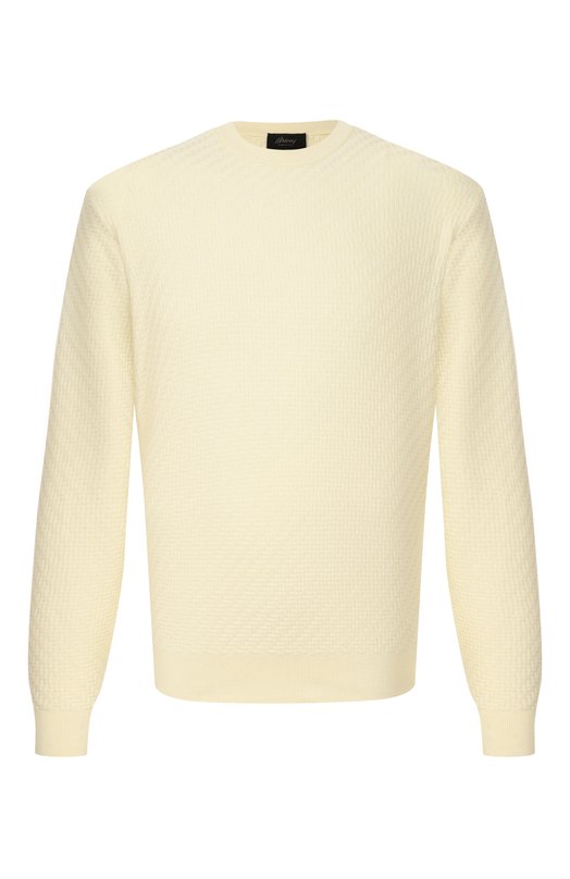 Джемпер из хлопка и шелка Brioni UMQ90L/PAK22 Кремовый UMQ90L/PAK22