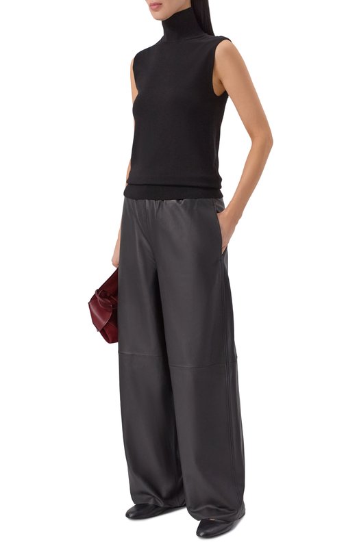 Кожаные брюки 12 STOREEZ 137756 Чёрный  137756 Фото 2